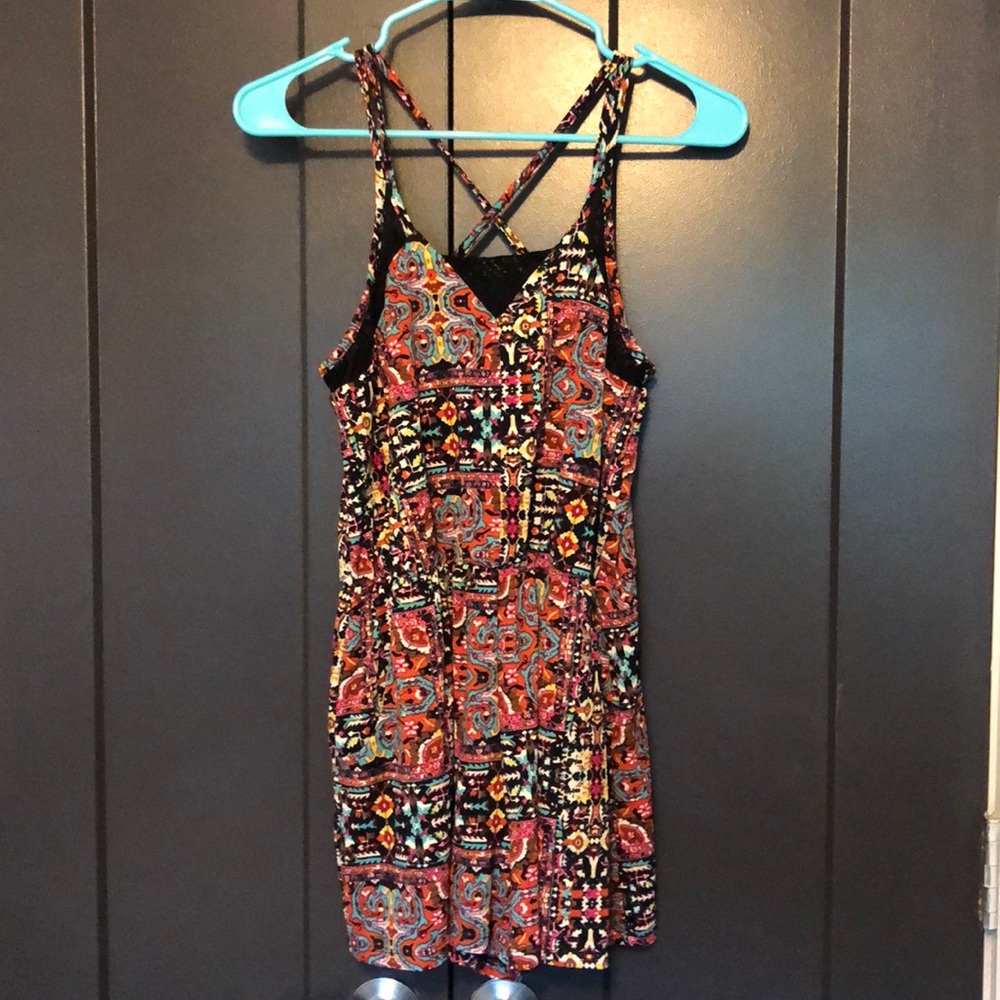 Patterned romper with pockets!